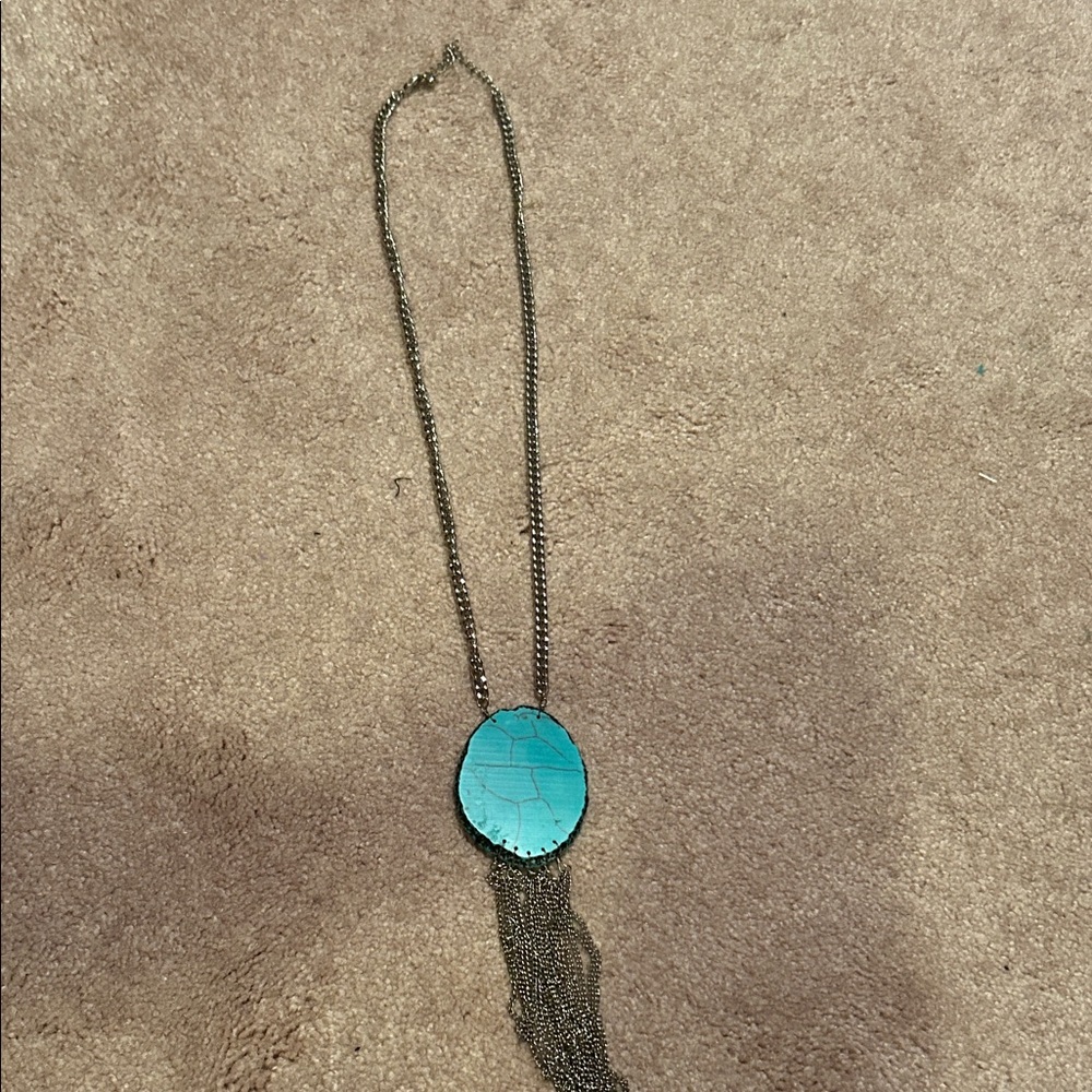 Turquoise looking Pendant Necklace